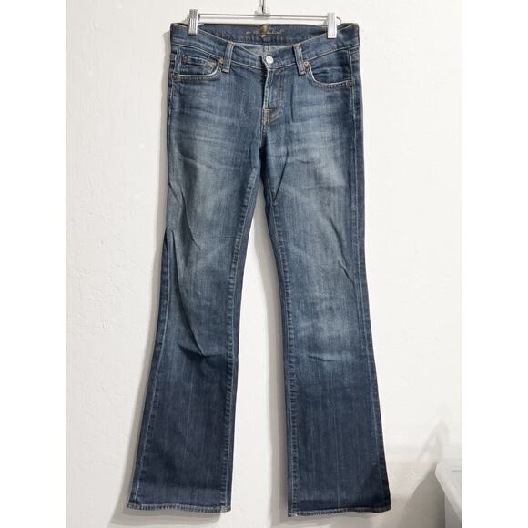 Vintage Y2K 7 For All Mankind Low Rise Bootcut Jeans 26 Dark Wash Stretch 2000s - Picture 1 of 10